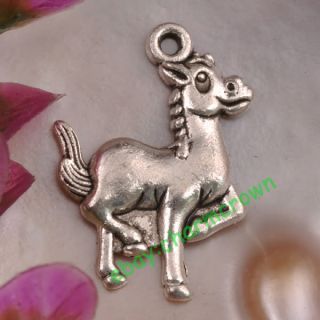 20pcs Tibetan Silver Horse Charms Pendant Jewelry Making Findings 23x16mm C2455