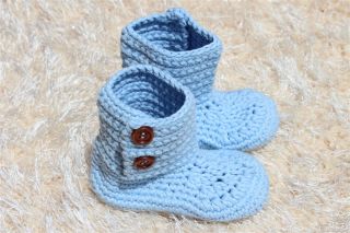 Handmade Knit Cotton Crochet Baby Boots Shoes Newborn Photo Props New 12 Color