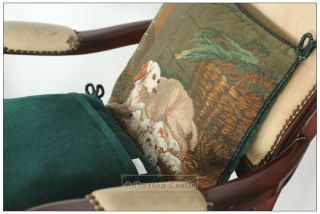 14" Chic Dog Needlepoint Pillow French Home Decorative Sofa Chair Cushion Wool