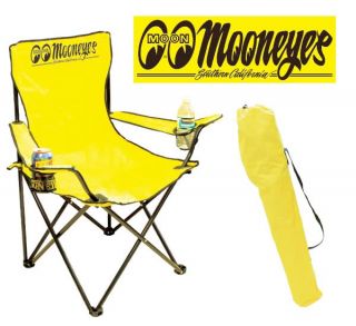 Moon Folding Chair Yellow Canvas Bag Hot Rat Rod Gasser NHRA Car Show Travel