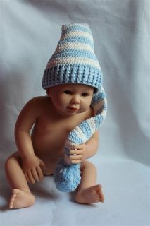 Cute Newborn Baby Crochet Knit Christmas Beanie Hat Girl Boy Blue White New