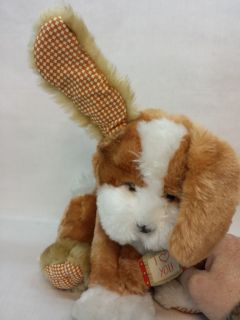 Vintage Avon Plush "I Love You" Puppy Dog Gingham Pads Inside Ears Works