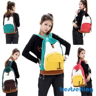 New Fashion Women's Canvas Backpack Bookbag School Rucksack Campus Bag 5 Colors
