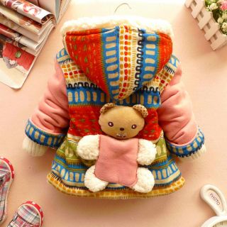 Baby Girl Clothes Winter Coat Kid Coat Gown 12M 3Y 3D Bear Baby Dress Free SHIP