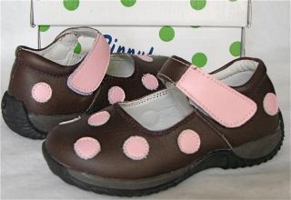 Pipsqueaks Pippytoes Brown Pink Dot Mary Janes 6 New