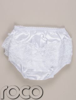 Baby Girls White Christening Boutique Traditional Heirloom Frilly Lace Knickers