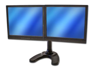 Dual LCD 2 Monitor Stand Desk Mount Adjustable Tilt Free Standing Up to 28"