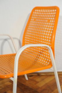 60s 70s Vtg RARE Modern Mauser Side Chair Orange Bauhaus Midcentury Panton Eames