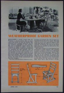 Garden Table Chairs Stools How to Build Plans Redwood