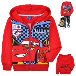 Cars Lightning McQueen Kids Boys Girls Zipper Hoodies Clothing Aged 2 8years