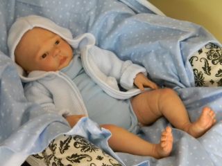 TSD Reborn Baby Boy Paited Hair Newborn Tristan by Laura Lee Eagles