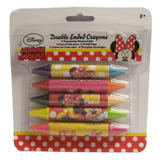 Disney Minnie Mouse Double Ended Colouring Crayons 5 Piece 10 Colour Set