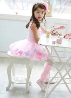Girls Pink Petal Ballet Dance Tutu Dress Skirt Age 2 6Y