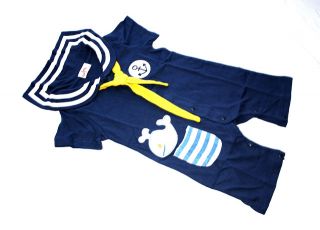 Baby Boy Sailor Fancy Dress Costume Suit Outfit Halloween Navy White 3 6 6 9 12
