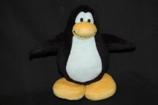 Disney Club Penguin Yellow Black White Penguin Plush Stuffed Toy Lovey 6"