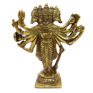 Home Décor Brass Sculpture Panchmukhi Hanuman Figurine Religious Metal Art