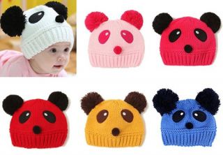 1pc Boy Girl Unisex Baby Toddler Kid Panda Knit Crochet Hat Cap Beanie Accessory