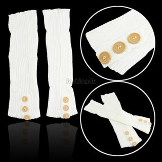 Fashion Womens Knee High Knitted Stretchy Leg Warmers Under Boot Socks Liner