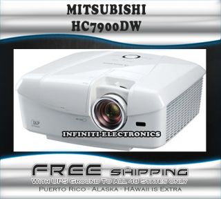 New Mitsubishi HC7900DW DLP 3D Home Theater Projector HC 7900 White 082400033680