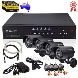 8CH CCTV Security DVR 4 Outdoor Night Vision Cameras Surveillance System DIY Kit