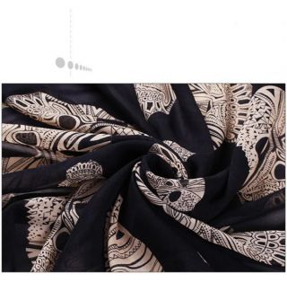 Fashion Lady's Skull Scarf Long Chiffon Scarf Women's Korean Version Silk Wraps