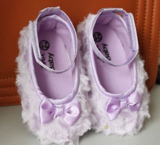 Ivory Purple Toddler Baby Girl Shoes Rose Flower Size US 2 3 4 X6Z7S