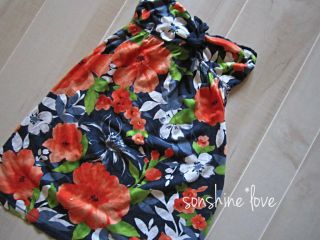 Hollister by Abercrombie Orange Floral Tropical Bandue Top Tunic Dress XS