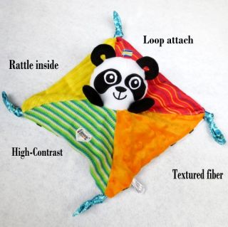 Infant Baby Kid Children's Lamaze High Contrast Panda Rattle Blankie Plush Toys