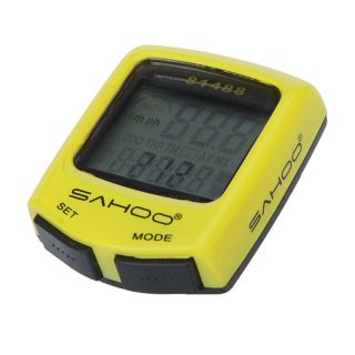Waterproof LCD Cycling Bicycle Bike Computer Odometer Speedometer Yellow