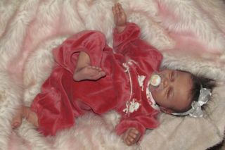 Reborn Baby Girl Newborn Sunshine AA Ethnic Hispanic Biracial Indian Doll Art