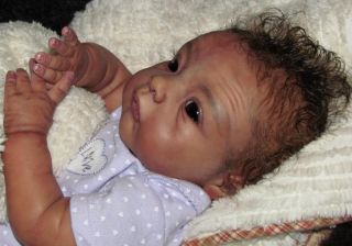 Reborn Newborn Baby Girl Sophie Wosnjuk AA Ethnic Biracial Doll Art 