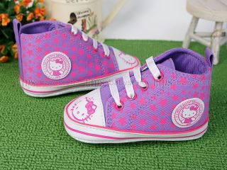 New Toddler Baby Girl Purple Kitty Cat High Top Shoes US Size 4 A980