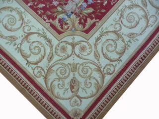 8'x10' Handmade Floral Roses French Aubusson Design Needlepoint Area Rug