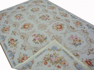 6'x9' Floral Roses French Aubusson Design English Garden Wool Needlepoint Rug