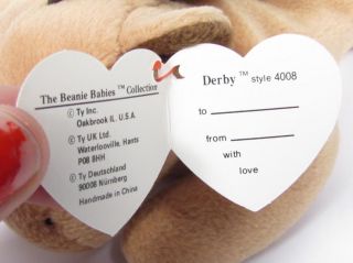 Candy Spelling's Beanie Baby Derby RARE Fine Yarn Mane Tail Horse 4008 1st Gen