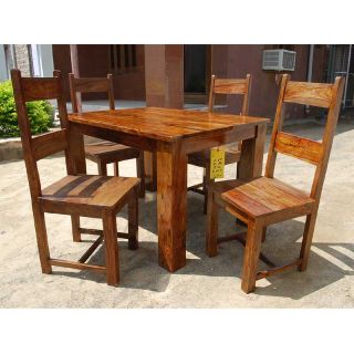 5pc Kitchen Dinette Dining Table Chair Set for 4 People Rustic Furniture New