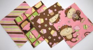 Birthday Cupcake Rag Quilt Kit 84 6" Squares Adorable Gift DIY Pink