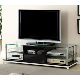 Pallini Black and White Finish Contemporary Style TV Stand
