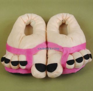 Funny Winter Toe Big Feet Warm Soft Plush Slippers Novelty Gift Adult Shoes