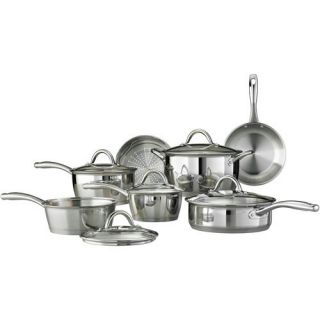 Tramontina 12 Piece Gourmet Tri Ply Base Cookware Set Stainless Steel