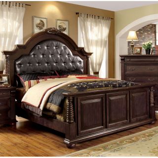 Solid Wood Esperia Brown Cherry Finish Bed Frame Set