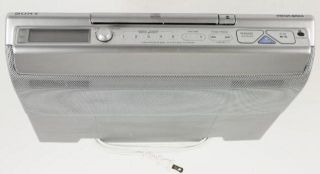 Sony Under Cabinet Kitchen CD Clock Radio Silver ICF CD543RM w Remote Megabass