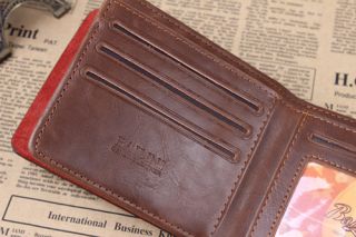 Stylish Luxury Mens Leather Wallet Pocket Card Clutch Bifold Brown Purse 3style