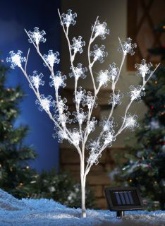 40" Solar Lighted Tree Stake Outdoor Christmas Snowflake Path Light Garden Decor