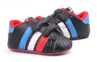 Baby Boy Black Stripes Soft Sole Crib Shoes Sneakers Size 0 6 6 12 12 18 Months