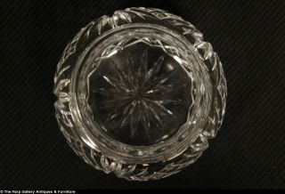 Art Nouveau Antique 1900 Sterling Silver El Flowers Cut Glass Boudoir Jar