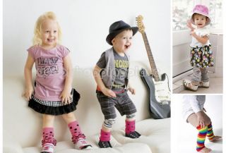 1pc Baby Boy Girl Infant Toddler Kid Zebra Stripe Rainbow Leggings Socks Tight