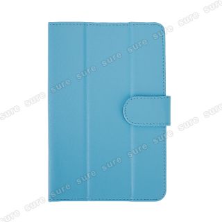 Blue Leather Case Cover for 7" Capacitive Multi Touch Android 4 0 Tablet PC