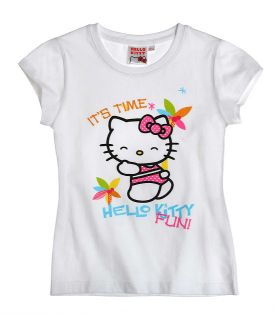 Offical Girls Kids Hello Kitty Short Sleeved Top Tshirt 2 12 yrs Old Cheapest