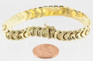 Chunky Serpentine 585 14kt Yellow Gold Segment Link Bracelet